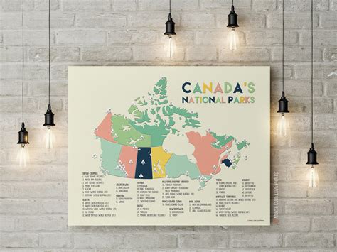 16x20 Canada's National Parks Map Art Print Poster | Etsy