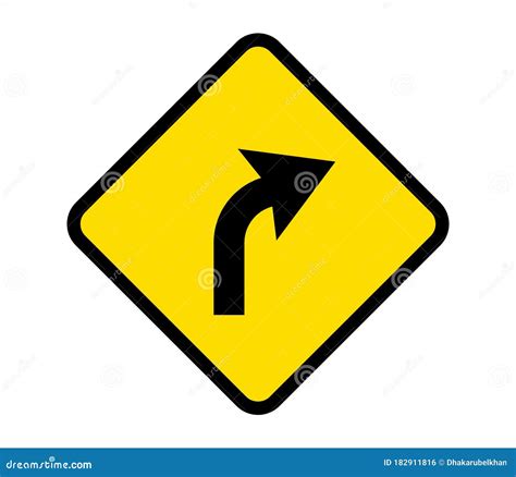 Right Curve Ahead Sign, Right Curve Symbol Stock Vector - Illustration ...