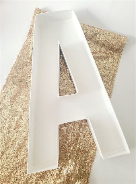 Sale 16 WHITE HOLLOW LETTER Blank Block Style Fillable Letter ...