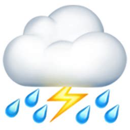 Cloud with Lightning and Rain Emoji (U+26C8)