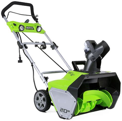 Greenworks 2600202 20" 13 Amp Corded Snow Thrower with Light Kit