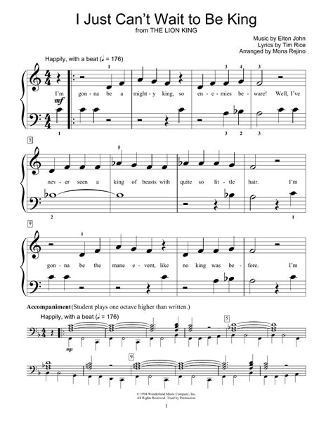 I Just Can't Wait To Be King | Sheet Music Direct