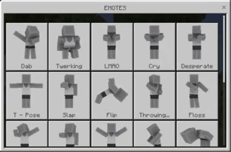 Emotes Mod(25 Emotes) - Mods for Minecraft