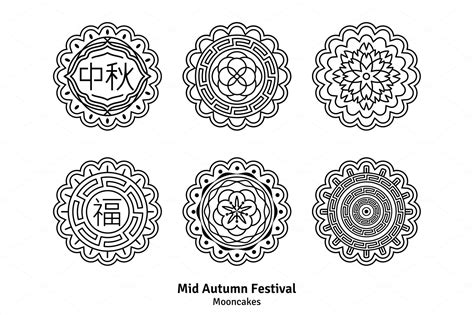 Mooncakes Mid Autumn outline | Moon cake, Geometric design art, Cake ...