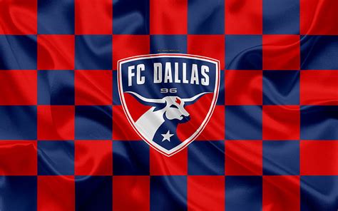 FC Dallas logo, creative art, red blue checkered flag, American Soccer club, HD wallpaper | Peakpx