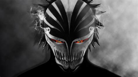 Wallpaper : illustration, anime, mask, smoke, demon, Bleach, Kurosaki ...