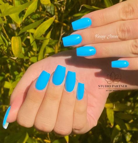 Neon Blue Nails | Neon acrylic nails, Neon blue nails, Summer acrylic nails