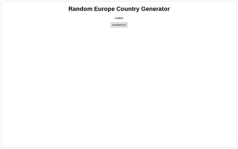 Random Europe Country Generator