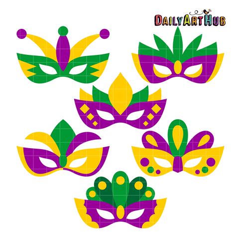 Mardi Gras Masks Clip Art Set – Daily Art Hub – Free Clip Art Everyday