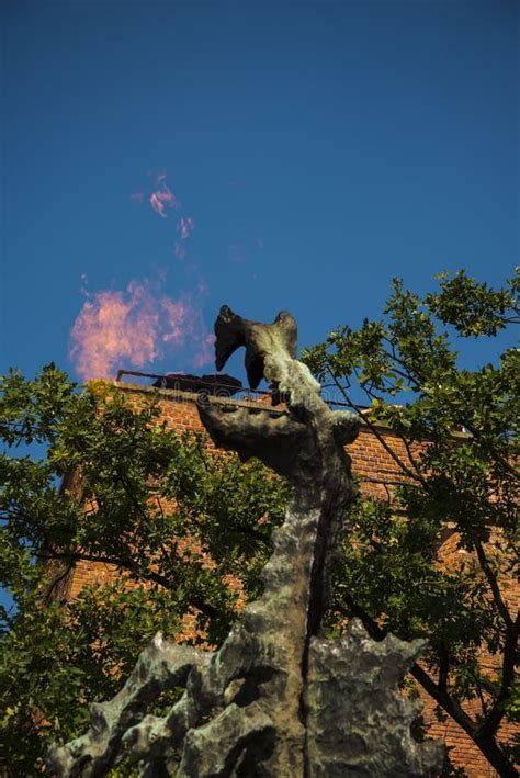 Fire Breathing Dragon Sculpture at the Royal Wawel Castle in Krakow ...