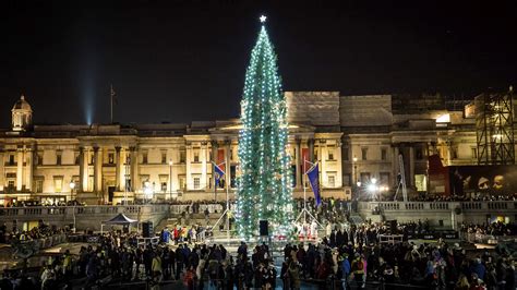 Trafalgar Square's massive Christmas tree is on its way to London right now