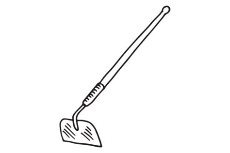 Hoe Sketch. Hand Drawn Gardening Tool Ic Graphic by onyxproj · Creative ...