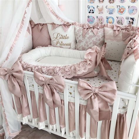 Baby Girl Crib Bedding Set Luxury Crib Bedding Baby Nest Crib | Etsy