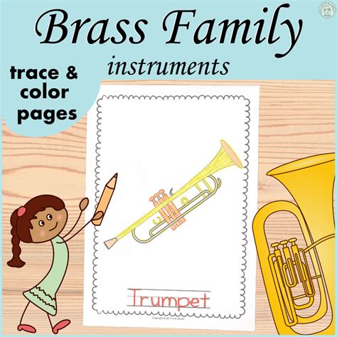 Brass Instruments Trace and Color Pages