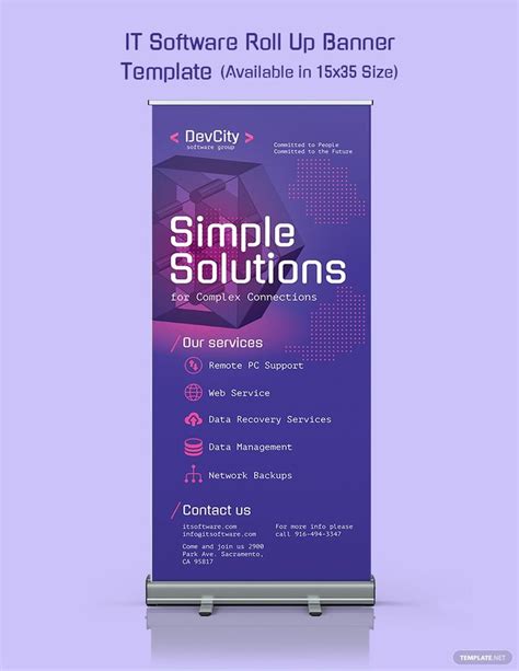 a roll up banner with the words simple solutions on it