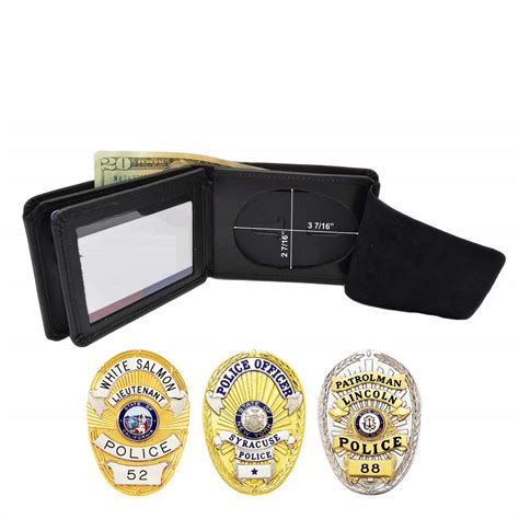 LAPD POLICE BADGE WALLET - OVAL Police Officer Badge Holder 3.42" x 2. ...