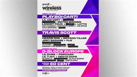 Wireless 2023 lineup announced, featuring Playboi Carti, Travis Scott, 50 Cent and more | ABC ...