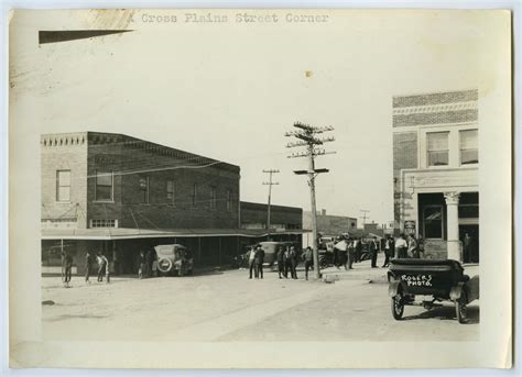 [Photograph of Cross Plains, Texas Street] - Side 1 of 2 - The Portal to Texas History