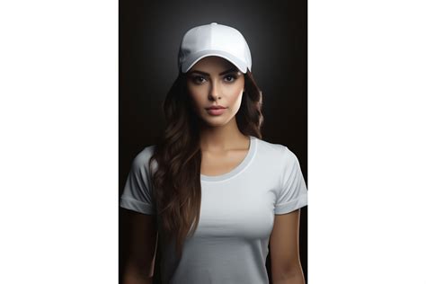 Female Wearing a White Cap Mockup Graphic by Illustrately · Creative Fabrica