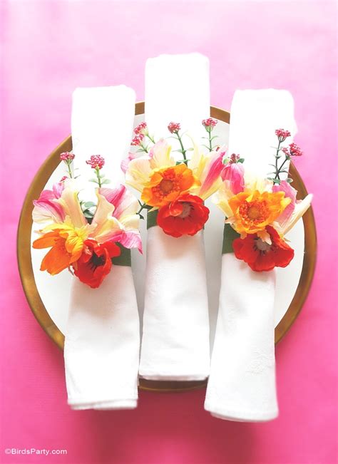 DIY Floral Napkin Rings - Party Ideas | Party Printables Blog