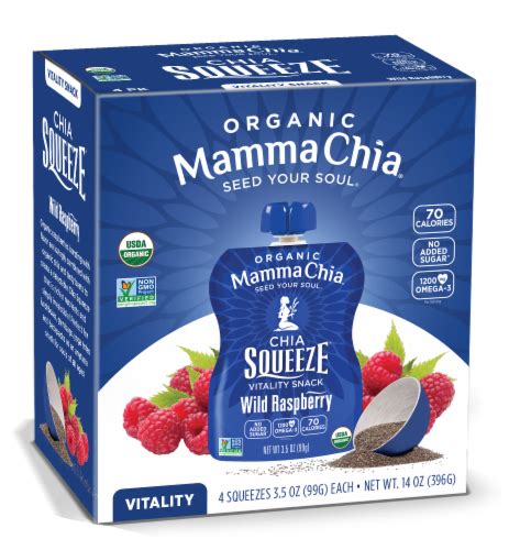 Mamma Chia Organic Chia Squeeze Wild Raspberry Vitality Snack, 4 ct / 3 ...