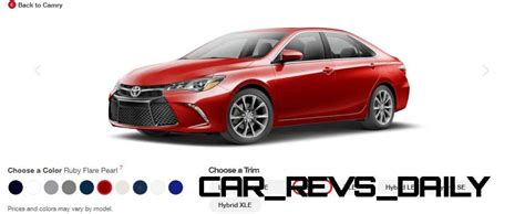 2015 Toyota Camry Colors and Trims - Visual Buyers Guide