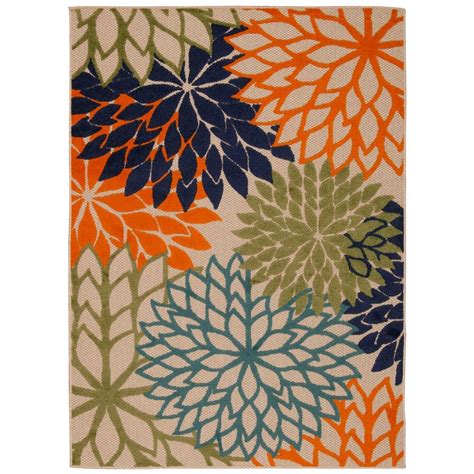 Nourison Overstock Aloha Multi 2 ft. 8 in. x 4 ft. Indoor/Outdoor Accent Rug-299062 - The Home Depot