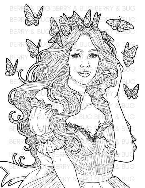 Butterflies Adult Coloring Page Portrait Coloring Sheet | Etsy Fall Coloring Pages, Coloring ...