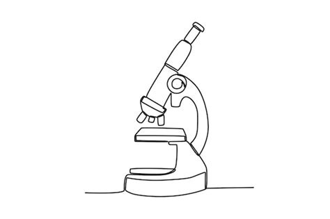 Premium Vector | A laboratory microscope Lab equipment oneline drawing