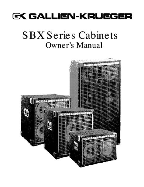 GALLIEN KRUEGER 115SBX-II OPERATION MANUAL Service Manual download ...