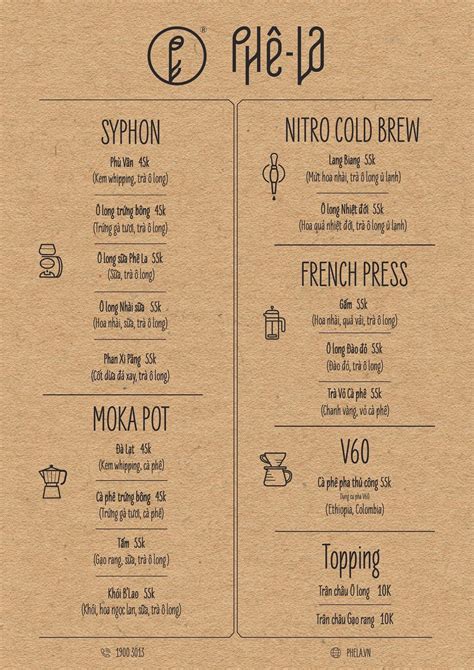 Phê La Coffee Menu Hà Nội và TP HCM- Phê La Có Gì Đặc Biệt? Menu Phê La ...