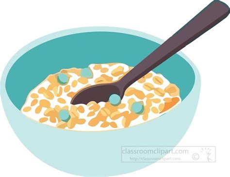 Breakfast Clipart-breakfast cereal in a bowl with spoon