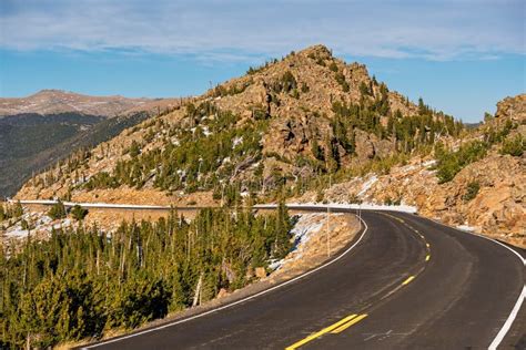 Highway in Alpine Tundra. Rocky Mountains, Colorado. Stock Image ...