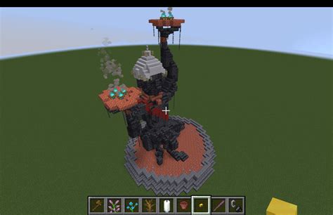 A look at a large statue for my castle build : r/Minecraft