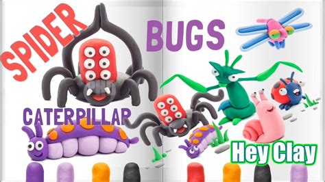 🕷️ 🐛 Spider & Caterpillar Bugs - Hey Clay Bugs🐛🕷️ - YouTube