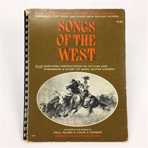 VTG 1966 SONGS OF THE WEST Sheet Music, Folk songs, Piano Voice Guitar Chords EUR 13,84 ...