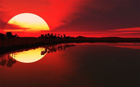 HD wallpaper: Red Sun, sunset | Wallpaper Flare