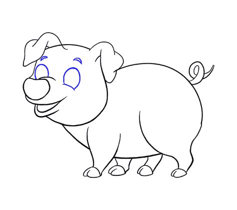 How to Draw a Cartoon Pig in a Few Easy Steps | Easy Drawing Guides