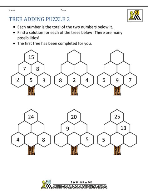 Free Math Puzzles - Addition and Subtraction