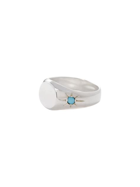 Classic silver turquoise signet by Scosha | Finematter