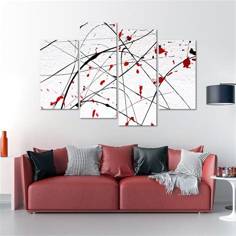 Red Wall Multi Panel Canvas Wall Art | Canvas wall art, Canvas wall ...