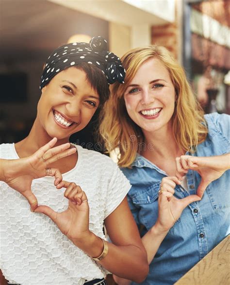 Two Happy Female Friends Shopping Together Stock Image - Image of ...