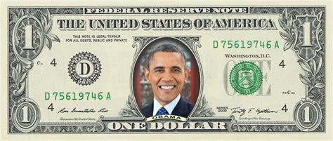 President Obama on a REAL Dollar Bill (Full Color)