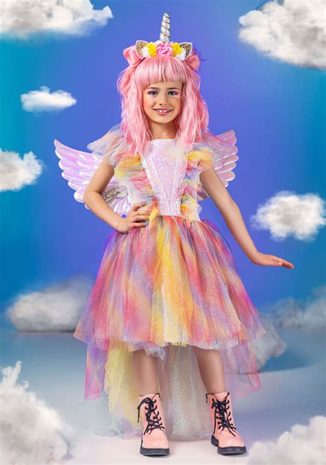 Deluxe Winged Unicorn Girl's Costume