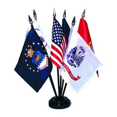 Annin Flagmakers 324500 4 in. X 6 in. Miniature Armed Forces Flag Set ...