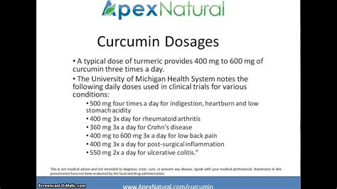 Curcumin Dosage - Video Lesson on Turmeric Curcumin Dosages - YouTube