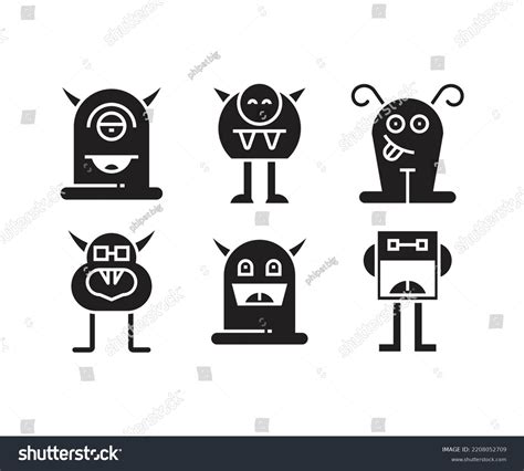 Monster Character Icons Vector Illustration Stock Vector (Royalty Free ...