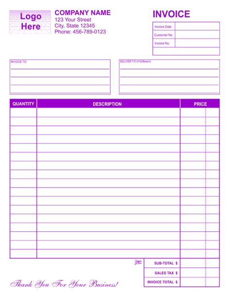 Free Invoice Templates