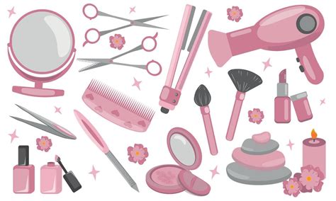 beauty tools makeup accessories 21861705 Vector Art at Vecteezy