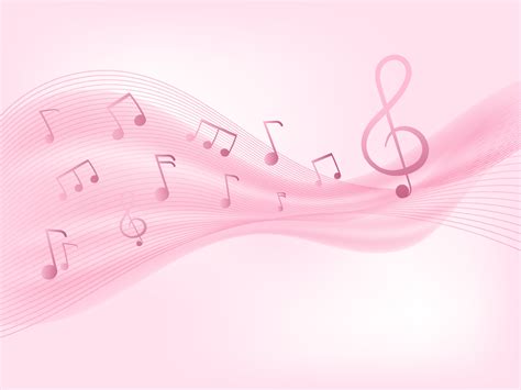 Abstract Pink Wave Background With Music Notes. 23395225 Vector Art at ...